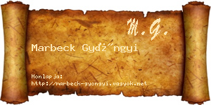 Marbeck Gyöngyi névjegykártya